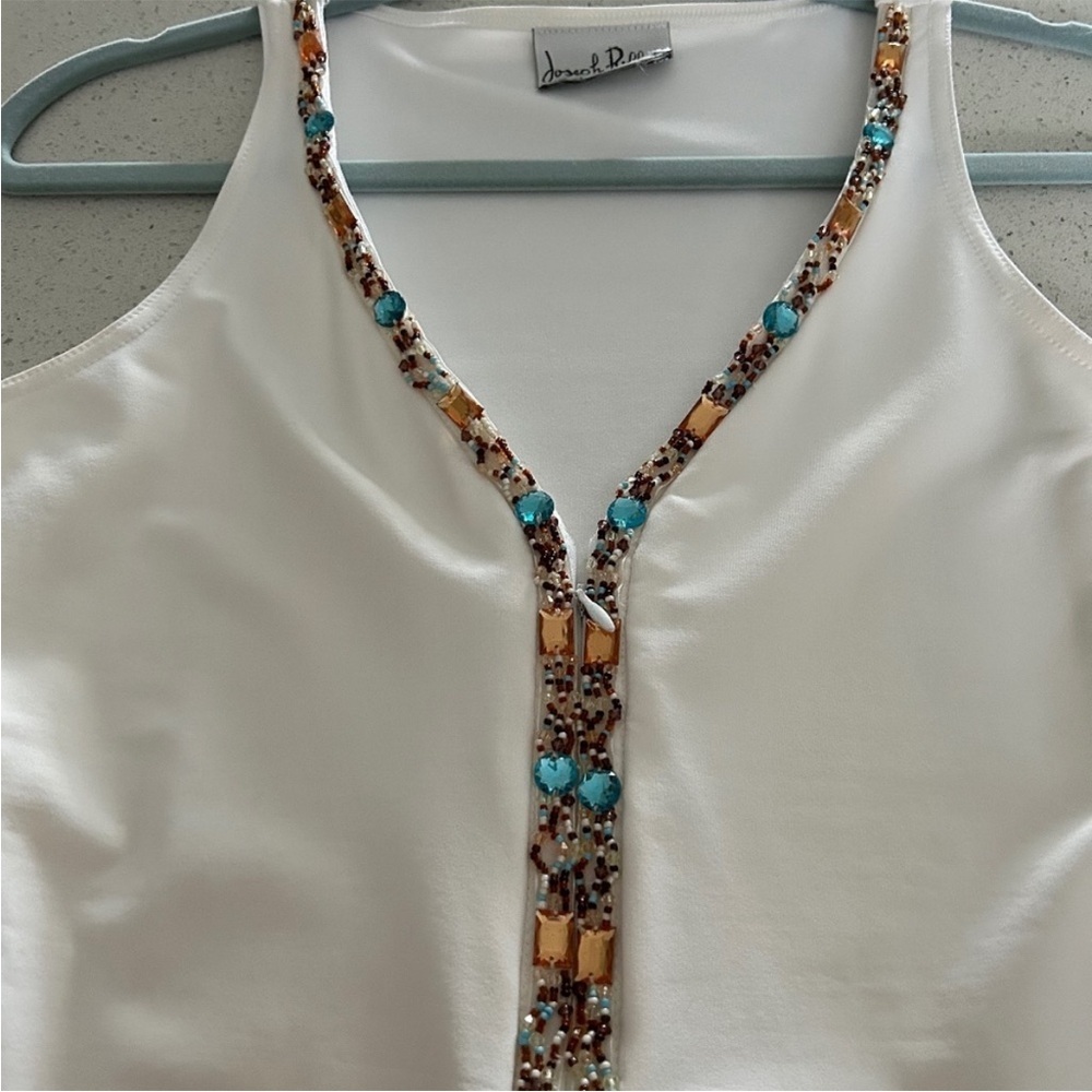 Joseph Ribkoff Jewelled Zip Tank Top - Picture 8 of 12